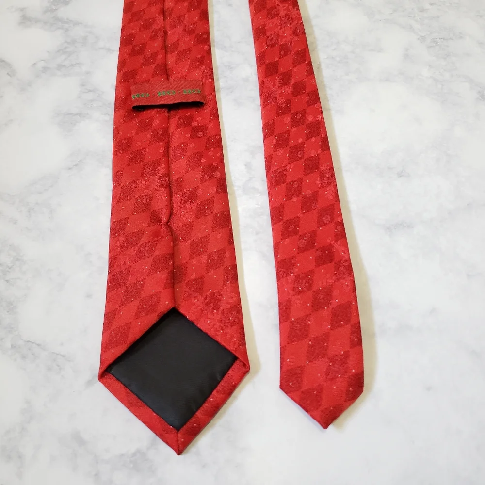 Kids Christmas Necktie Red Snowman Novelty Tie Winter Holiday